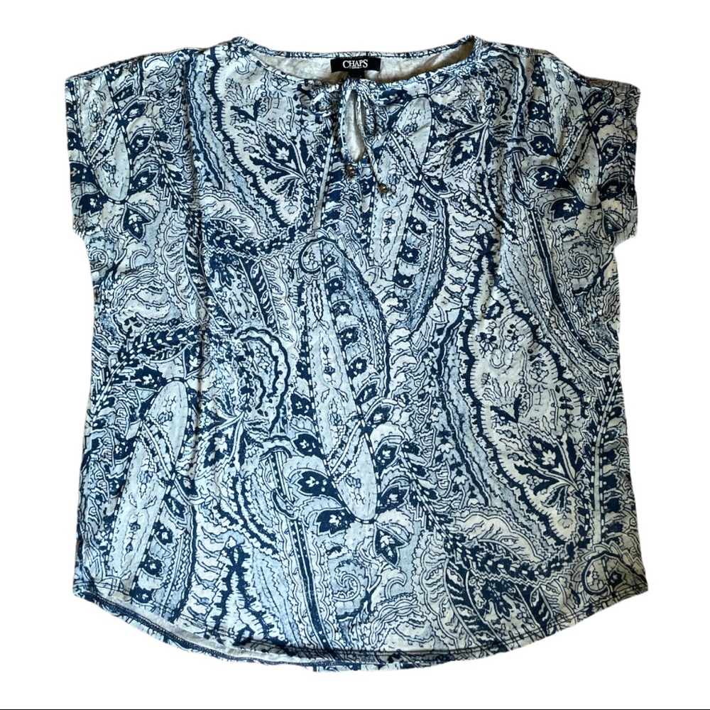 CHAPS Denim Collection Short Sleeve Top